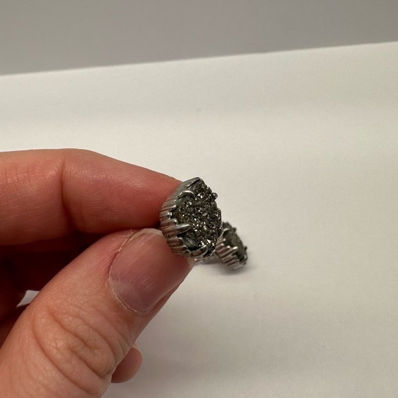 Kendra Scott Tessa Drusy Earrings Platinum Silver Stud Earrings Jewel Small Nice - Picture 8 of 11